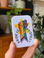 Load image into Gallery viewer, Pride is a protest! fridge magnet
