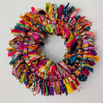 Carica l'immagine nel visualizzatore di Gallery, Luxury Handmade Upcycled Sari Eco Wreath Small
