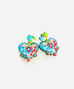 Load image into Gallery viewer, Floral Love bird statement earrings
