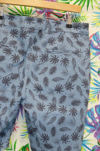 Palm Print Stretch Cotton Shorts