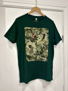 Dragon green handmade design tshirt