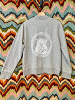 Load image into Gallery viewer, Light Grey Leopard Bomber Sweatshirt
