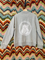 Load image into Gallery viewer, Light Grey Leopard Bomber Sweatshirt
