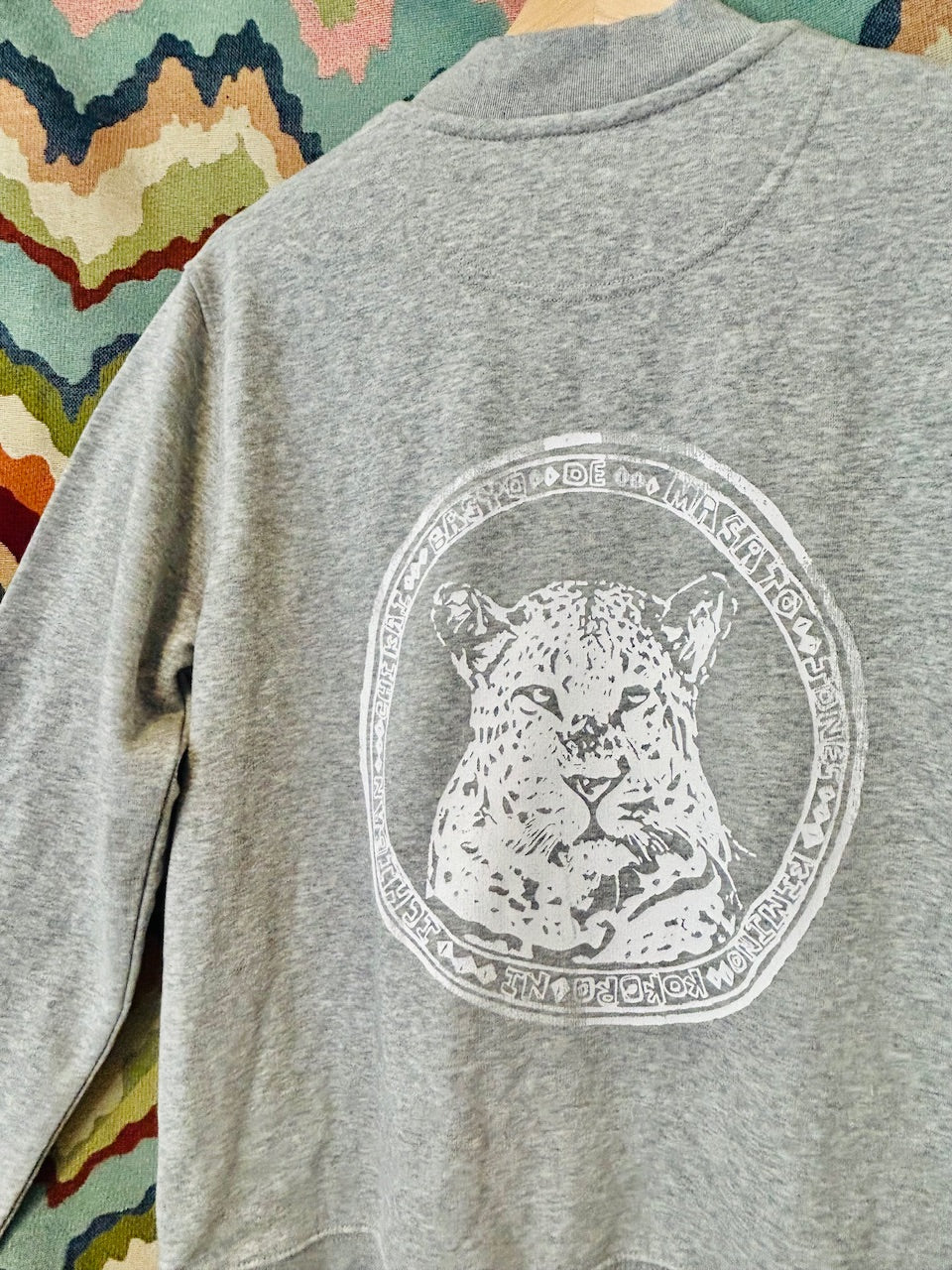 Light Grey Leopard Bomber Sweatshirt