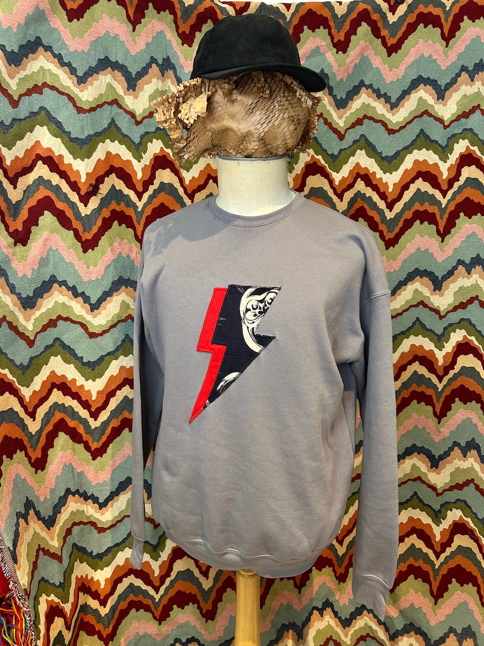 RAIJIN Bolt Patch Off-shoulder Fleece / Made to order