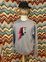 Load image into Gallery viewer, RAIJIN Bolt Patch Off-shoulder Fleece / Made to order
