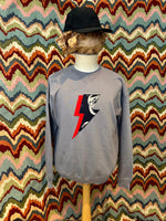 Load image into Gallery viewer, RAIJIN Bolt Patch Off-shoulder Fleece / Made to order
