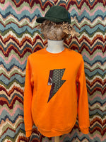 Load image into Gallery viewer, FUUJIN Bolt Patch Off-shoulder Fleece / Made to order
