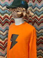 Load image into Gallery viewer, FUUJIN Bolt Patch Off-shoulder Fleece / Made to order
