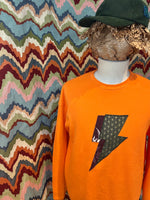Load image into Gallery viewer, FUUJIN Bolt Patch Off-shoulder Fleece / Made to order
