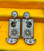 Load image into Gallery viewer, Retro Star and Moon Dangle Earrings
