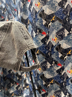 Laden Sie das Bild in den Galerie-Viewer, Acid Grey Sashiko Cross Cotton Denim Cap

