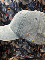 Load image into Gallery viewer, Washed Blue Sashiko Cross Cotton Denim Cap
