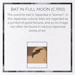 Load image into Gallery viewer, BAT IN FULL MOON (C.1910): Japanese Greeting Card
