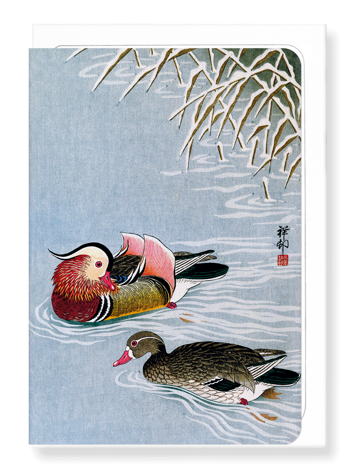 MANDARIN DUCK: Japanese Greeting Card