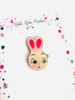 Laden Sie das Bild in den Galerie-Viewer, Retro spring easter bunny statement brooch by Rosie Rose Parker
