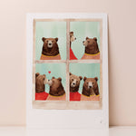 Load image into Gallery viewer, Sneaky Photo Booth Smooch – Watercolour Art Print by Mister Peebles
