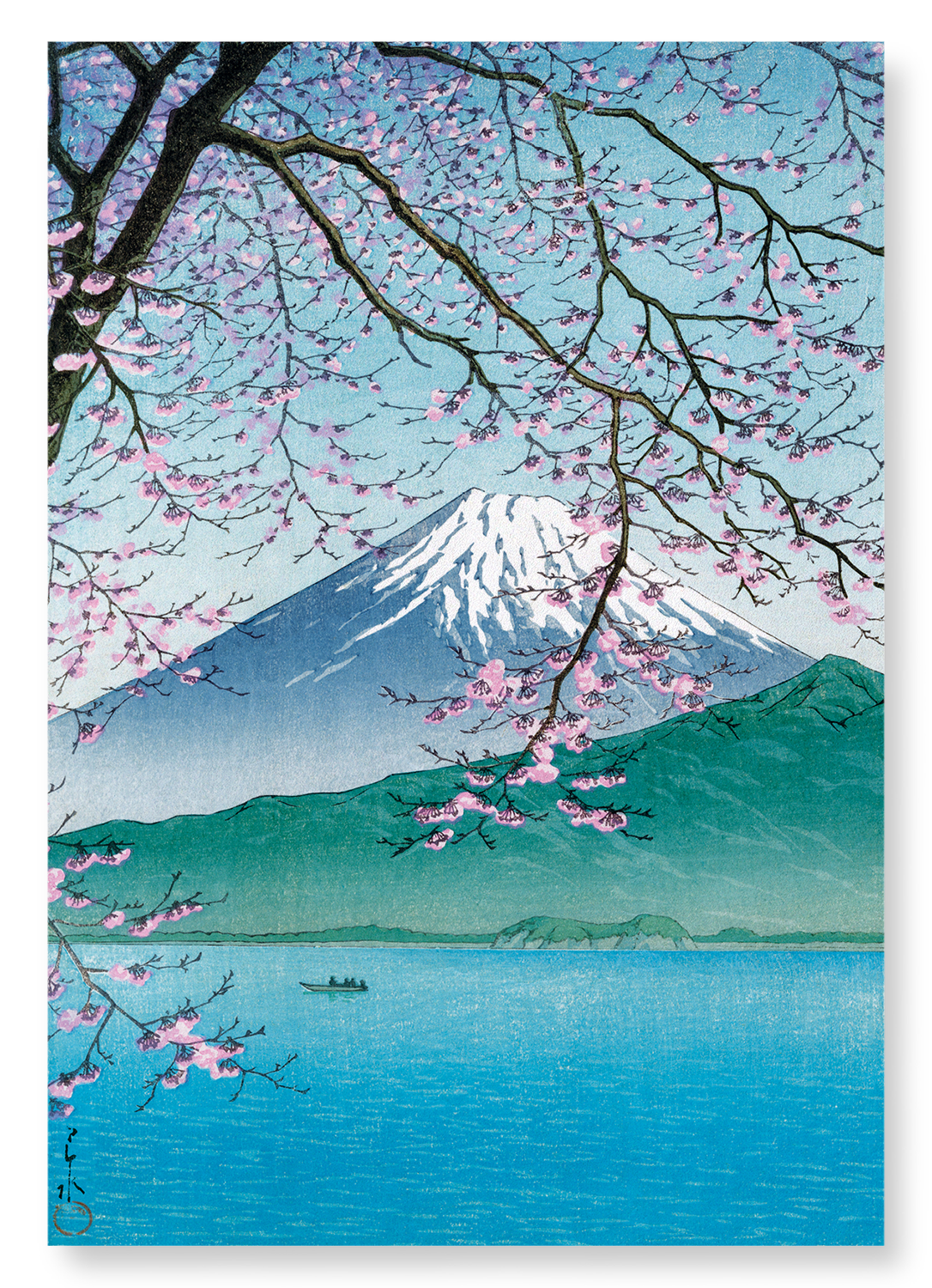MOUNT FUJI IN SPRINGTIME: Japanese Art Print: A4