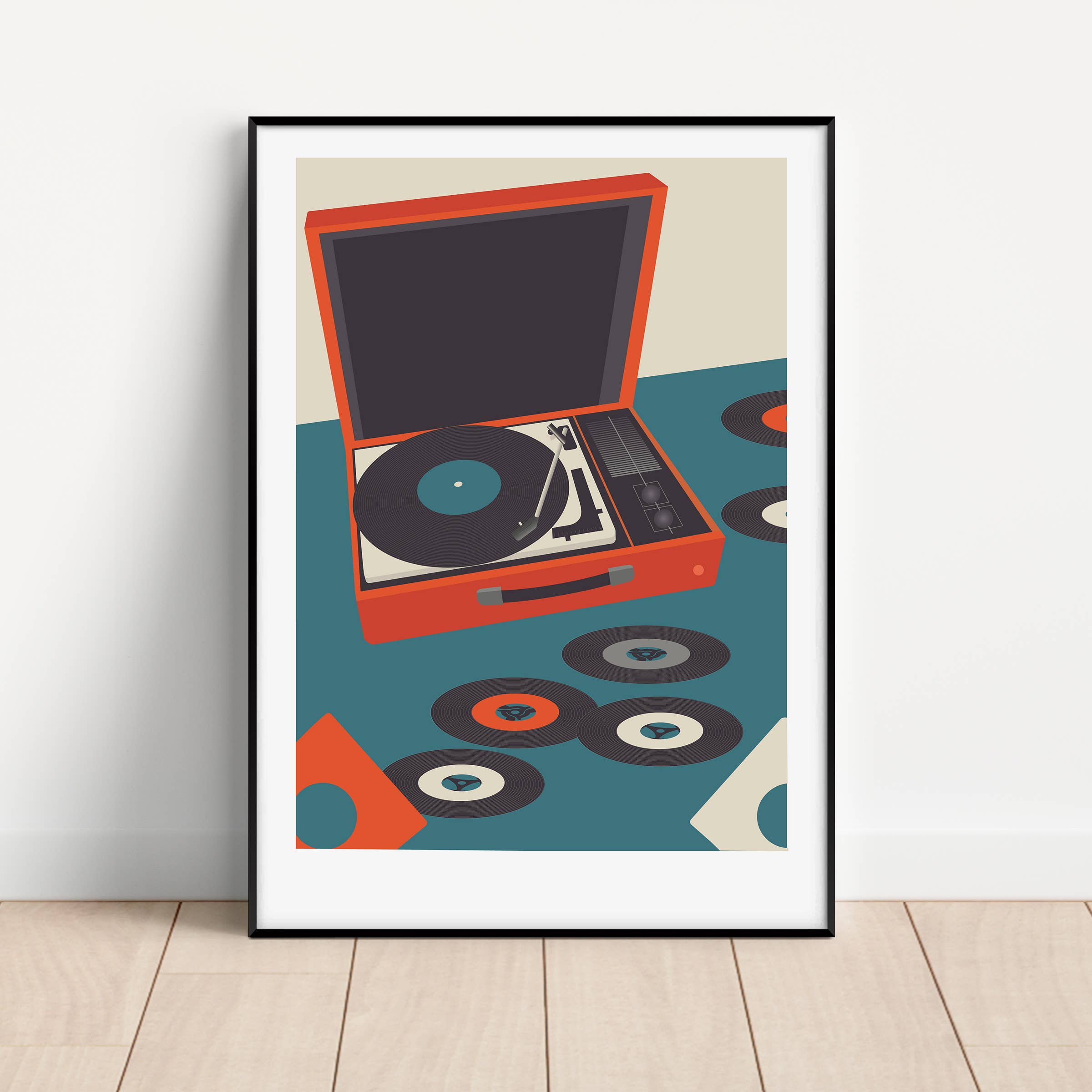 Put Your Records On Unframed Print: Orange / A4