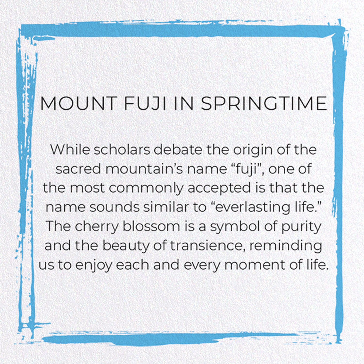 MOUNT FUJI IN SPRINGTIME: Japanese Greeting Card