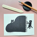 Load image into Gallery viewer, Jazz Cats Card - Piano: Single card
