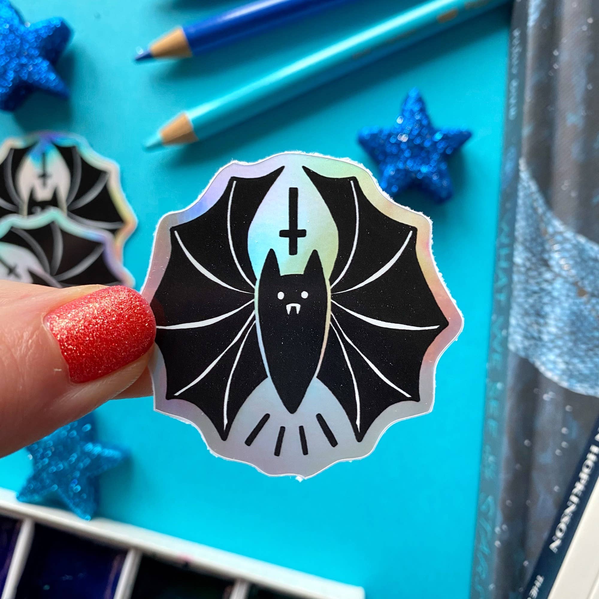 Vampire Bat Holographic Sticker