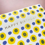 Load image into Gallery viewer, Happy Birthday Dots in Yellow and Blue
