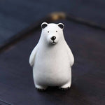 Load image into Gallery viewer, Gohobi Handmade Ceramic YiXing Clay Polar Bear Ornament Tea pet - large size
