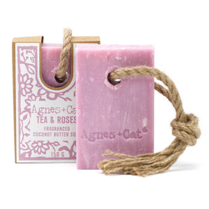 150g Soap On A Rope - Tea & Roses