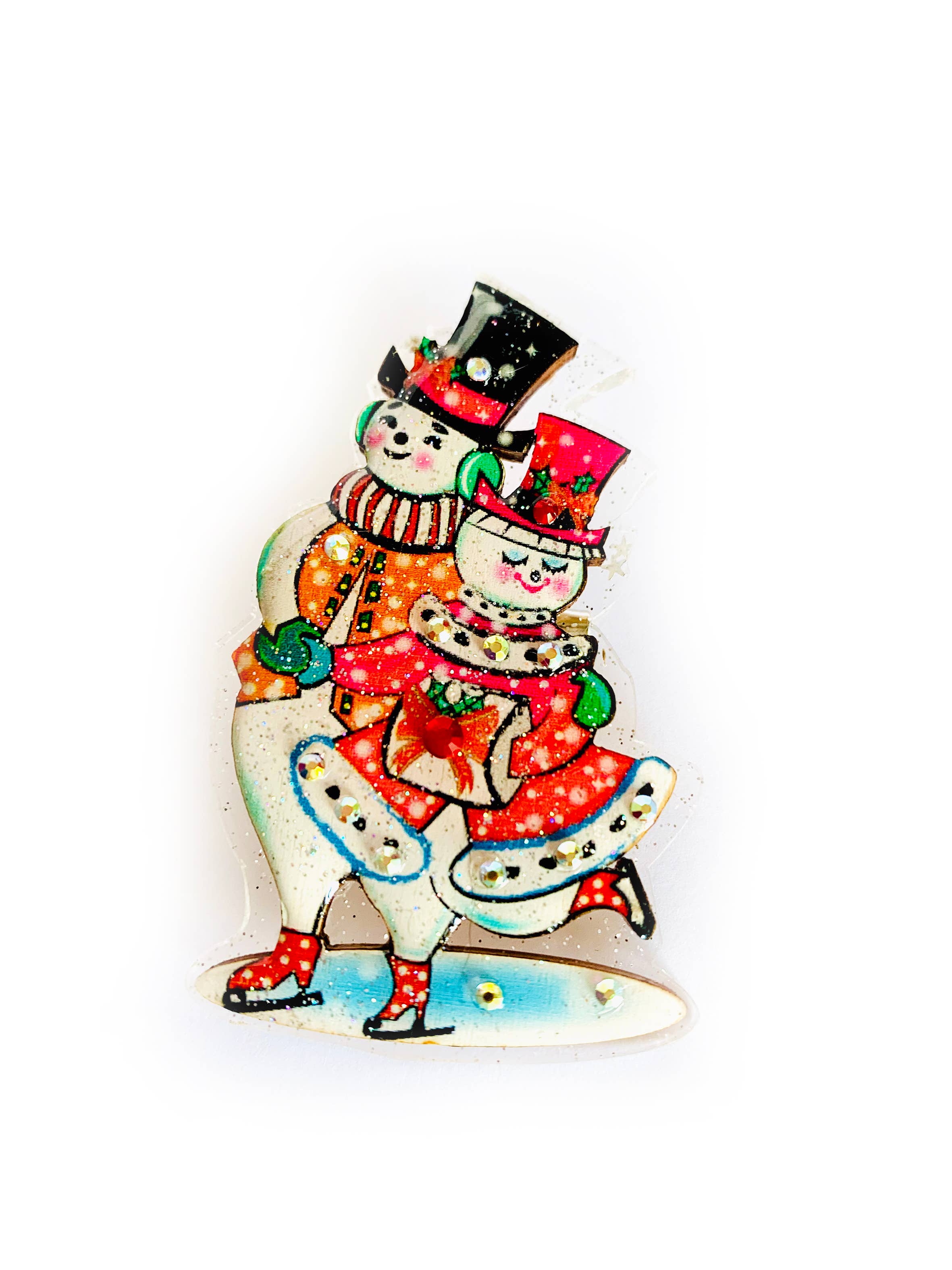 Retro Snowman Statement Christmas Brooch