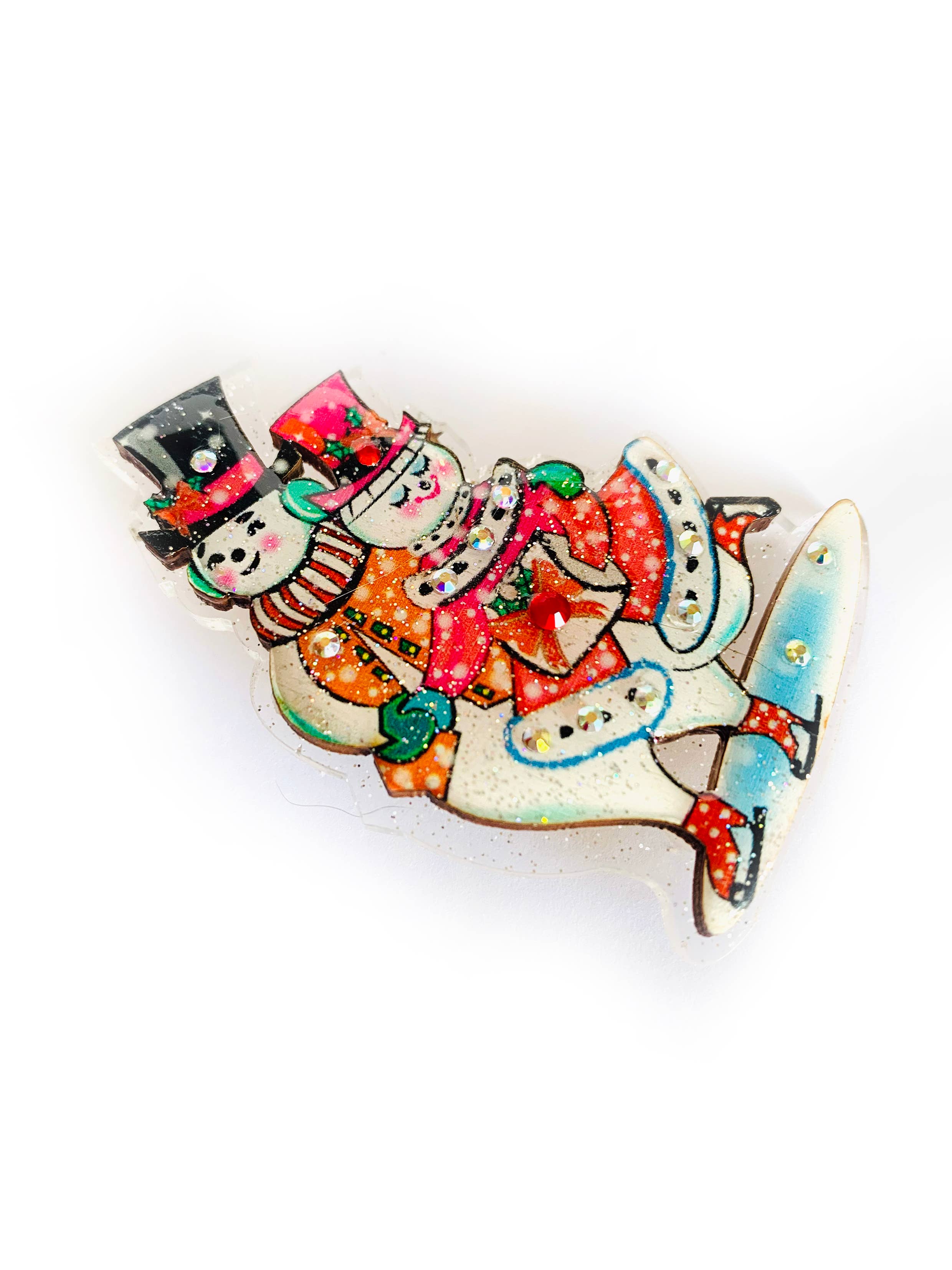Retro Snowman Statement Christmas Brooch