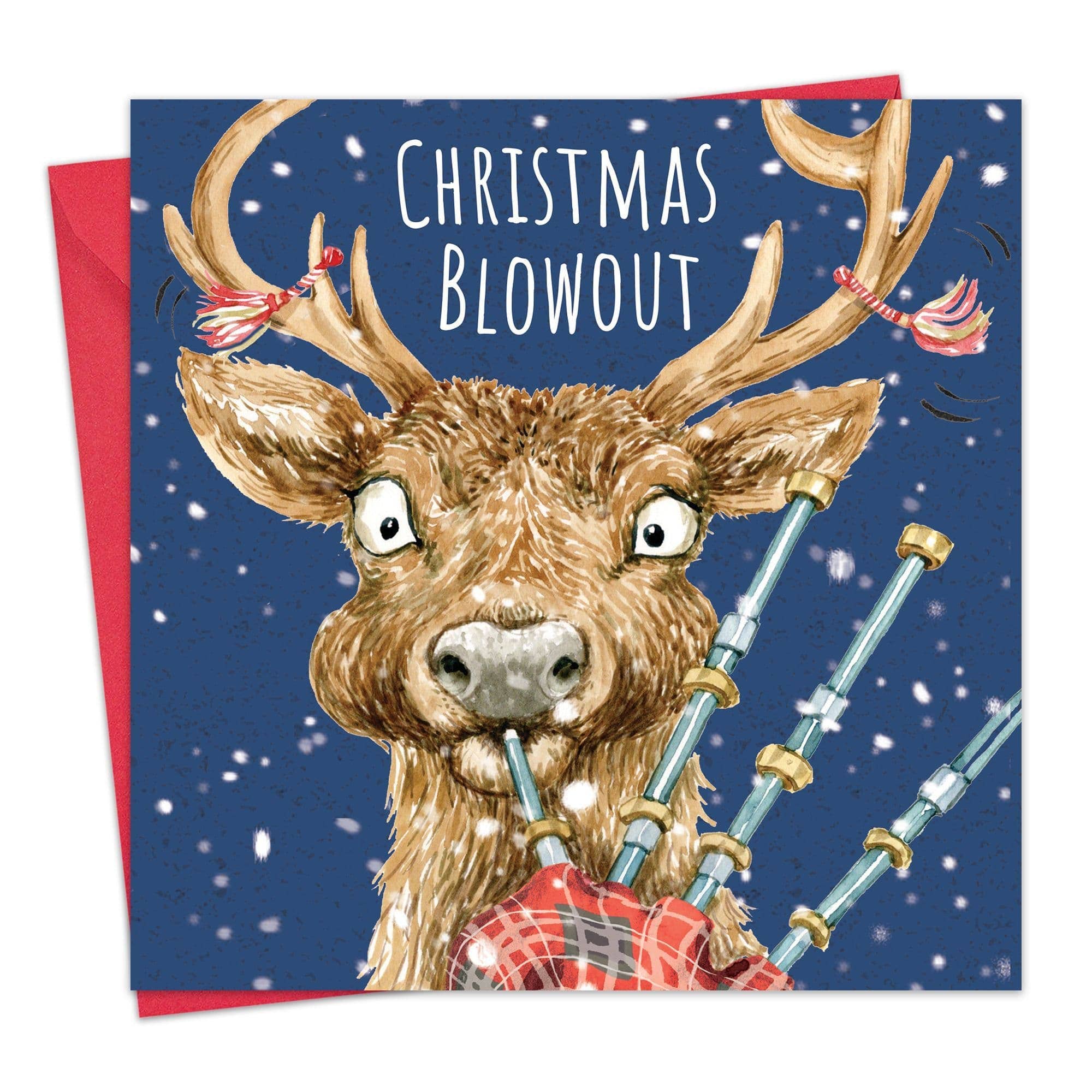 Stag Christmas Blowout - Funny Christmas Card
