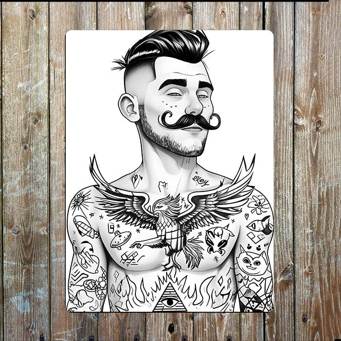 Sailor Man Tattoo  Seas Nautical Metal Sign Plaque: 11x16inch
