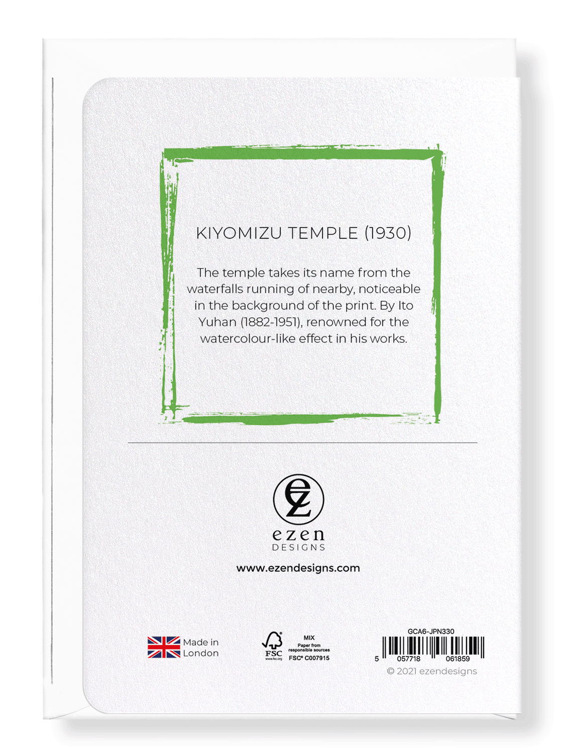 KIYOMIZU TEMPLE (1930): Japanese Greeting Card