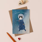 Load image into Gallery viewer, Meowt of This World – Feline Astronaut Greeting Card by Mister Peebles
