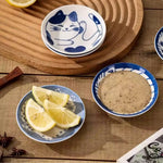 画像をギャラリービューアに読み込む, Neko-No-Hi: Set of 4 Japanese Ceramic Cat Sauce Dishes
