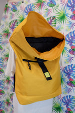 画像をギャラリービューアに読み込む, Mustard Recycled Rolled Top Backpack
