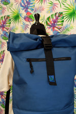 Laden Sie das Bild in den Galerie-Viewer, Petrol Recycled Rolled Top Backpack
