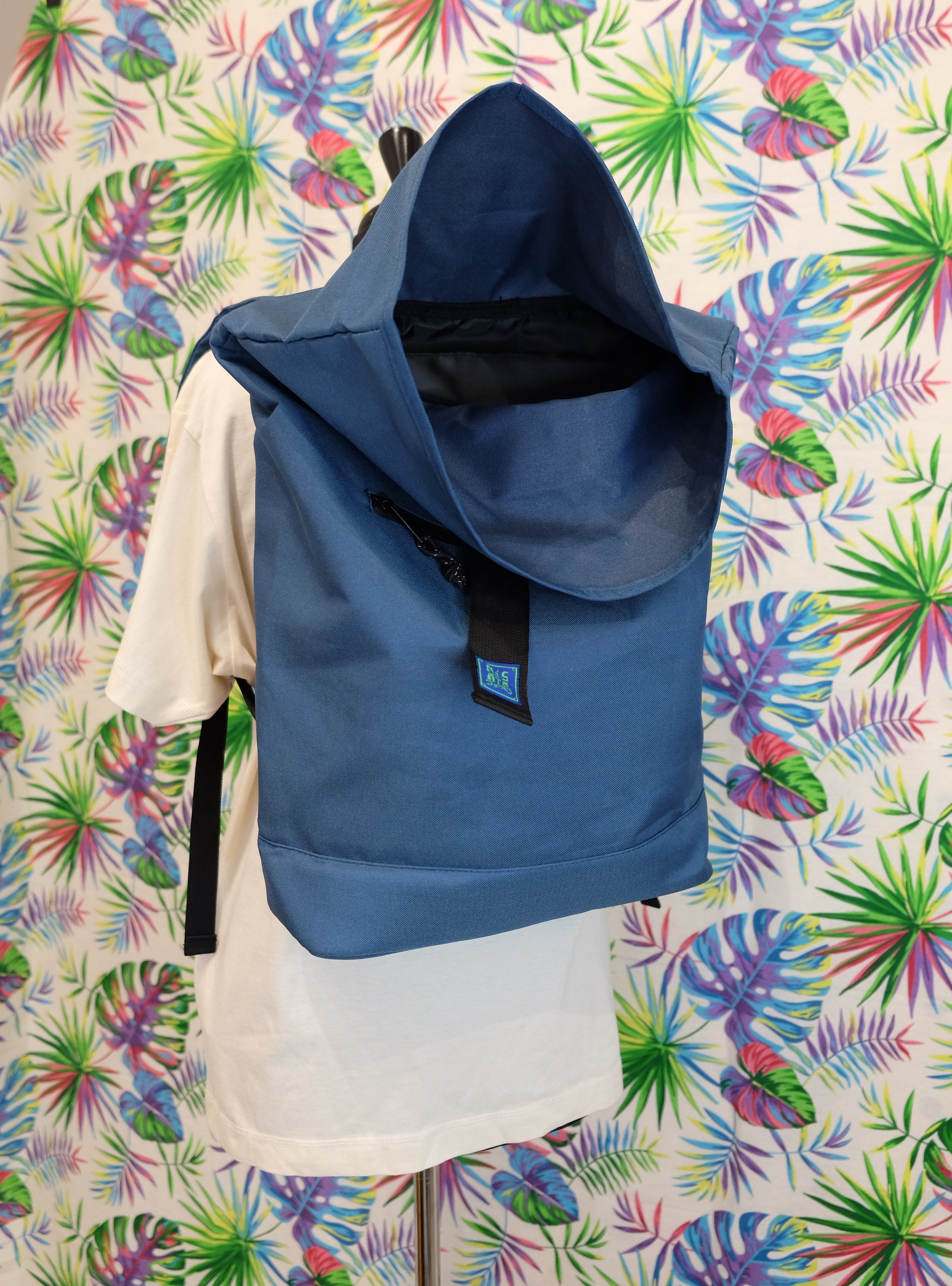 Petrol Recycled Rolled Top Backpack