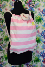 Load image into Gallery viewer, Pink / Natural Stripe Gymsac
