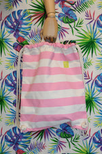 Load image into Gallery viewer, Pink / Natural Stripe Gymsac
