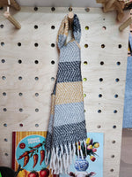 Load image into Gallery viewer, Colourful striped zigzag winter scarf: Black Grey
