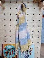 Load image into Gallery viewer, Colourful striped zigzag winter scarf: Grey Pink
