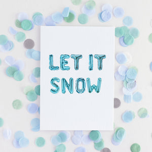 Let it Snow Watercolour Balloon Christmas Greetings Card