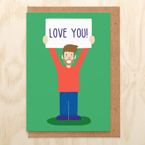 Love You sign card by Studio Boketto