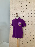 Load image into Gallery viewer, Butterfly Patch Pocket Purple Polo
