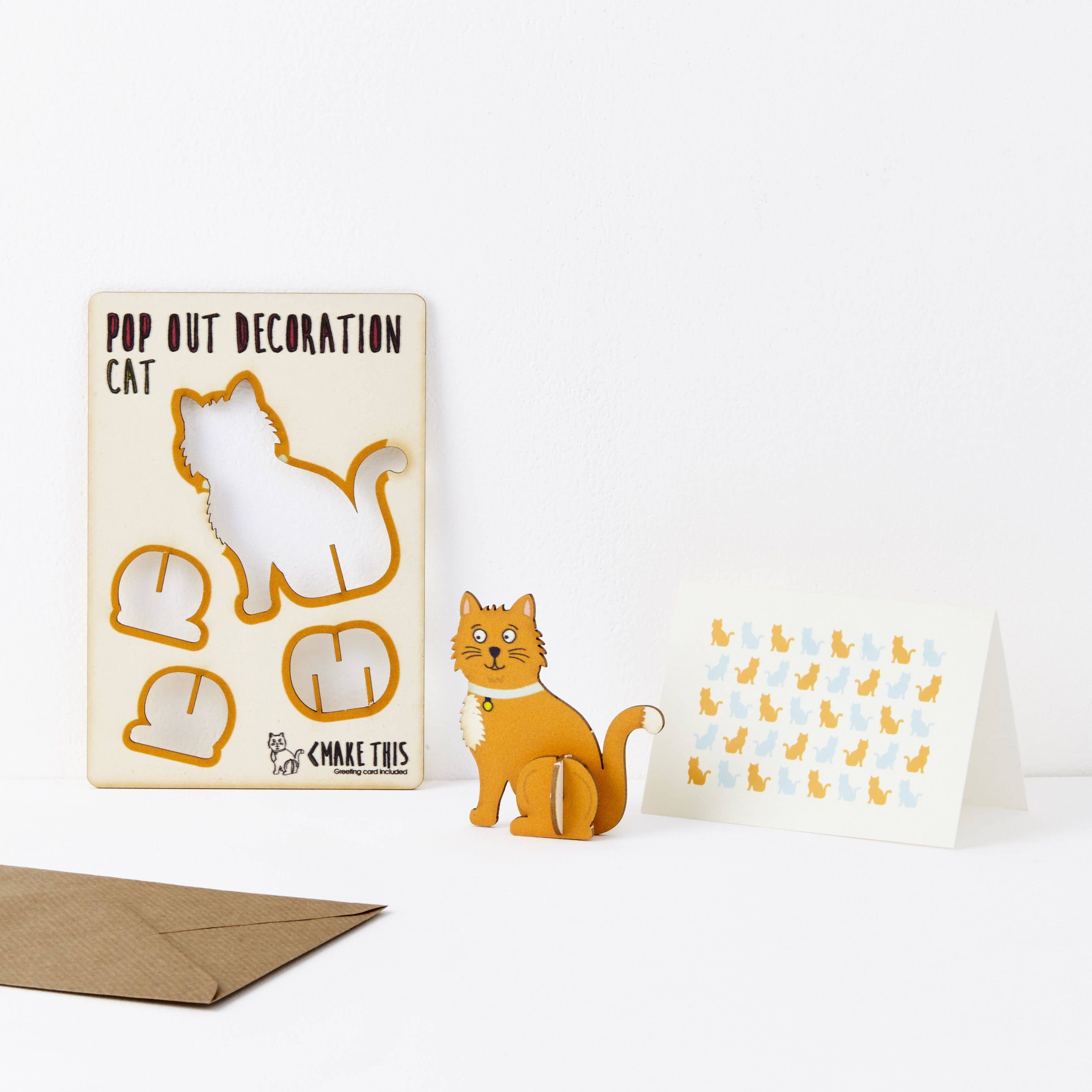 Pop Out Ginger Cat Greeting Card