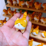 Load image into Gallery viewer, Gohobi Hand crafted yellow wooden cat ornaments unique gift
