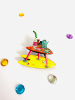 Load image into Gallery viewer, Atomic colourful 50&#39;s furniture brooch by Rosie Rose Parker
