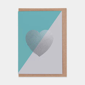 Teal Heart greeting card